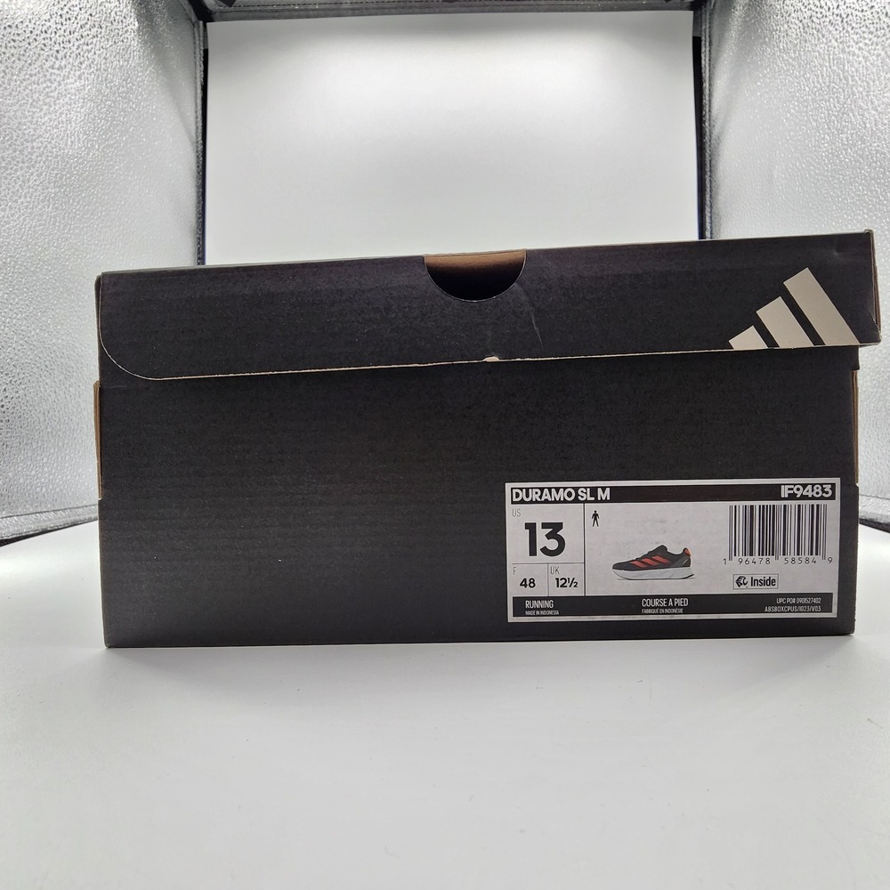 Adidas Duramo SL Running‎ Shoes Mens Size 13 Black Solar Red Sneaker IF9483 NEW - Picture 11 of 11